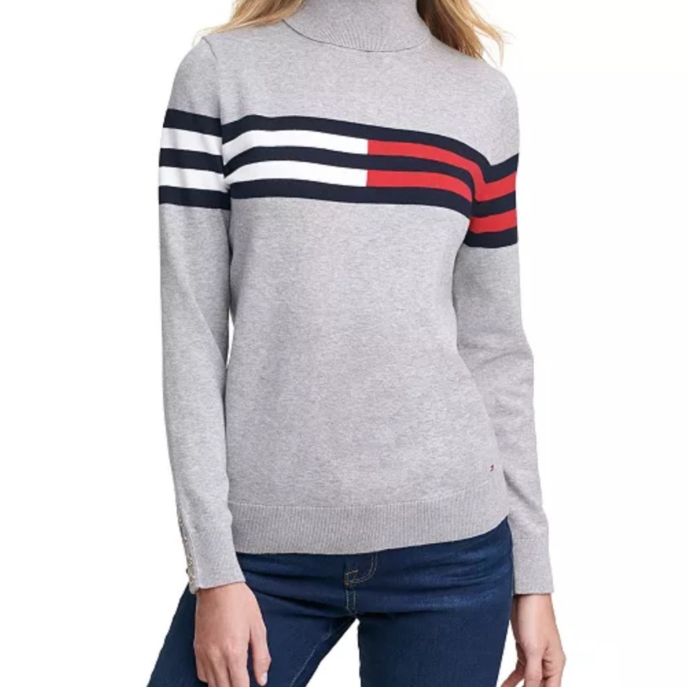Tommy Hilfiger Colorblocked Turtleneck Sweater 2X Women’s